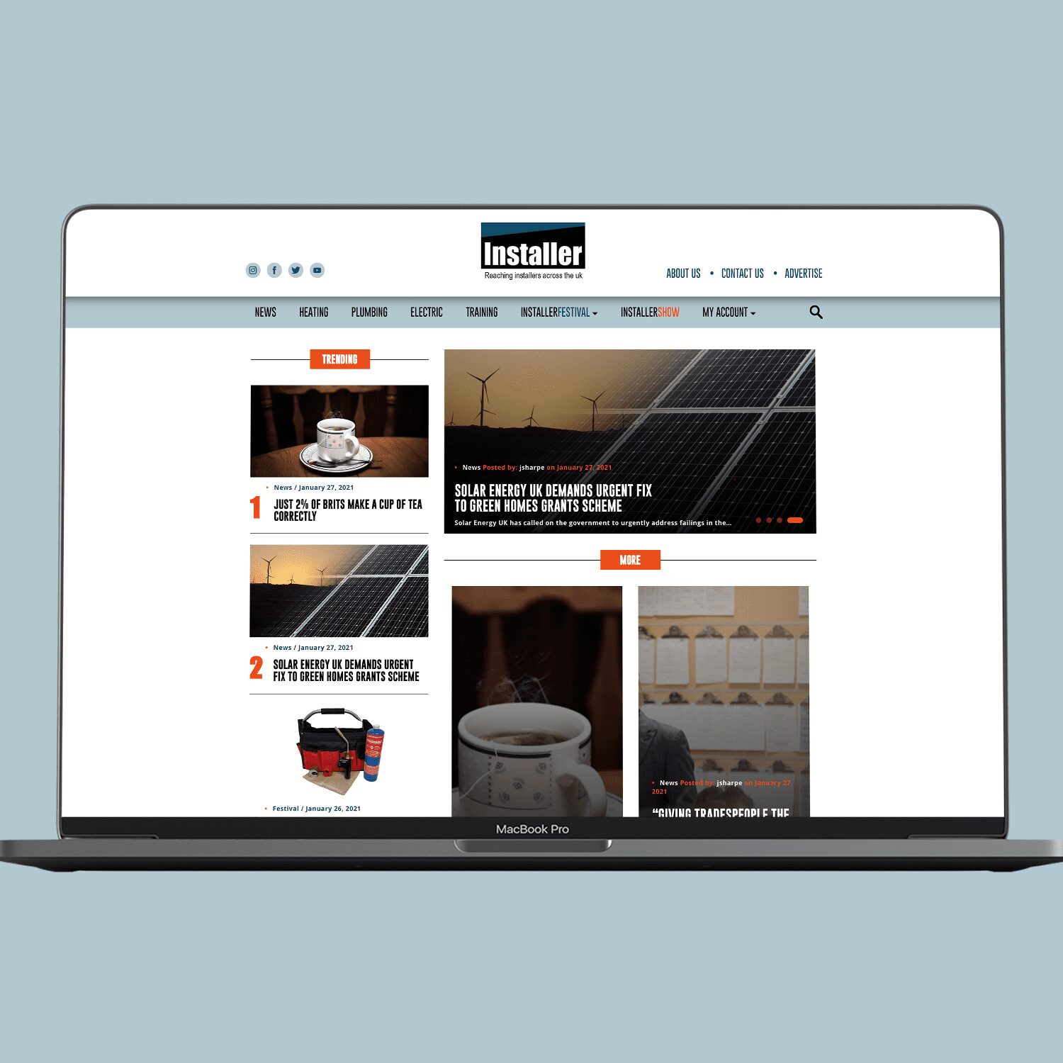 Visual record of Installer Online Publishing Platform