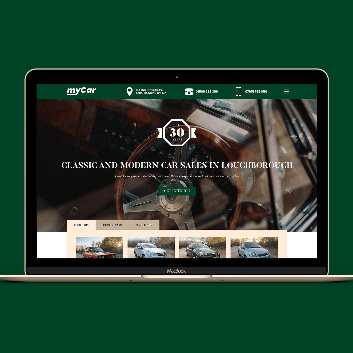 Visual record of myCar UK Automotive Portal